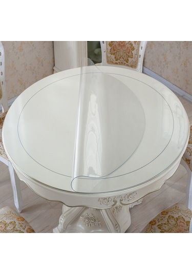 Şeffaf Yumuşak Cam Masa Örtüsü Ev Su Geçirmez Masa Örtüsü Pvc Masa Mat, Kalınlık: 1mm, Boyut: 80x135cm Şeffaf