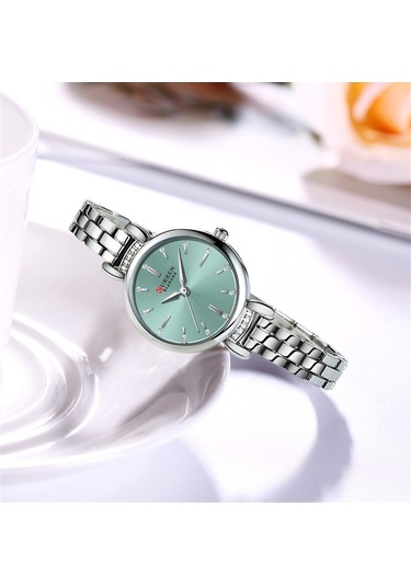 Yingfu Curren 9098 Kadın Kol Saati - Paslanmaz Çelik Beyaz Kadranlı Moda Saat Altın/ Altın