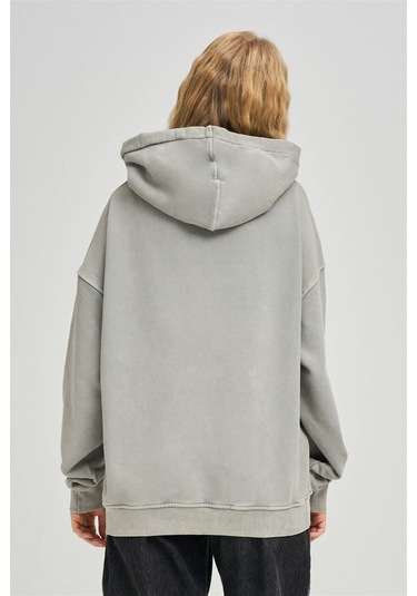 Exclusive Basic Yıkamalı Sweatshirt Gri Trndz1352