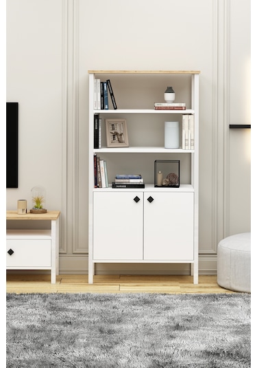 Remy Kitaplık Çok Amaçlı Dolap Sepet-beyaz Sepet-beyaz