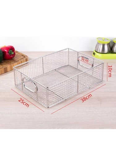 Homyl Restoran Için Paslanmaz Çelik Kızartma Sepeti Tava Ekmek Gümüş