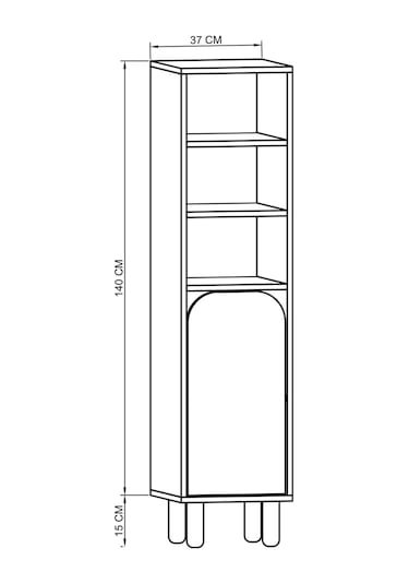 Parma 1 Kapaklı Mutfak Dolap, Kahve Köşesi, Çok Amaçlı Dolap Safir Meşe-antrasit