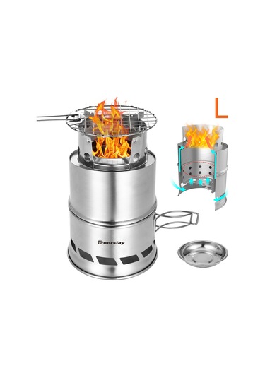 Ranyeek Kamp Füme Mangal Ocağı: Çift Duvarlı Çelik Yapı, Içten Havalandırma, Fırça Kafası Ve Kül Tepsisi İle Taşınabilir Doğal Yakıtlı Isıtıcı Çok Renkli