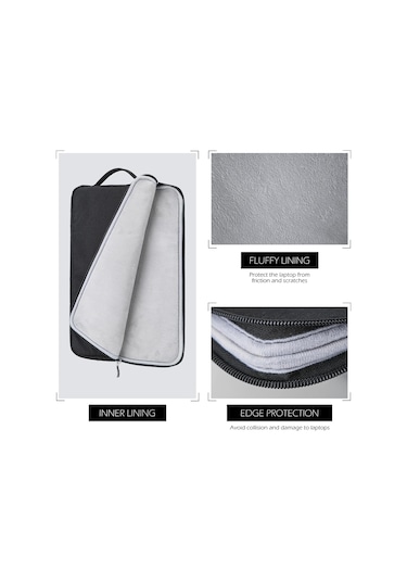 13 İnç Dizüstü Bilgisayar Çantası Su Geçirmez Yumuşak Evrak Çantası Koruma Macbook Air 13 M2 M1 A2681 A2337 A2179 2018-2022 /macbook Pro 13 M2 M1 A2338 Siyah Diğer