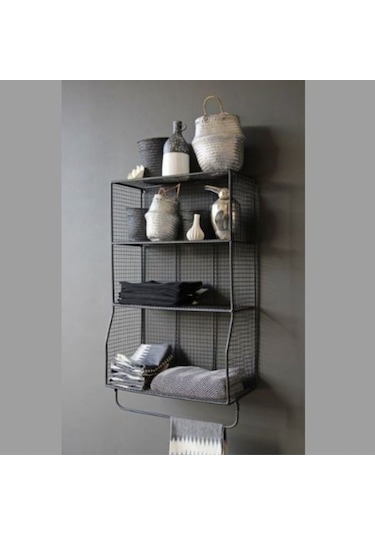 Metal Havluluk Banyo & Mutfak Duvar Rafı Wd-218 Siyah
