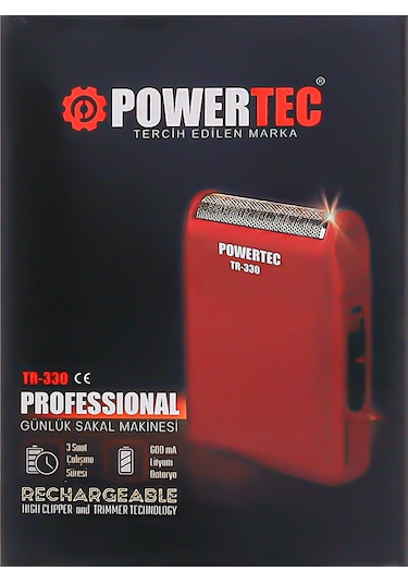 Powertec TR-330 Günlük Sakal Tıraş Makinesi