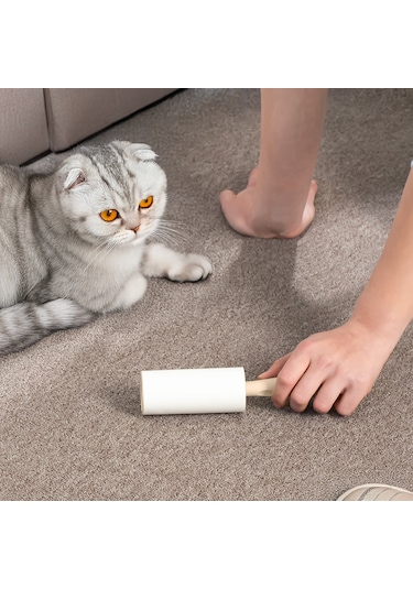 Porsima 3104 Kedi Köpek Tüy Toplayıcı Rulo 4 Adet Yedek Rulo Krem