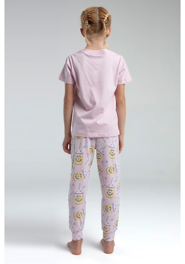 Toontoy Kız Çocuk I Like You Komple Baskılı Pijama Takım Pembe