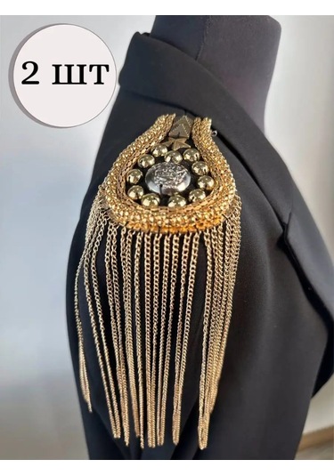 Slubov'u Epiletler 2 Adet, Ceket Broşu 106587739 Altın Rengi