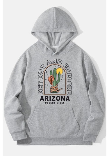 Unisex Arizona Baskılı Sweatshirt Kp-Kırmızı-Arizona Kırmızı
