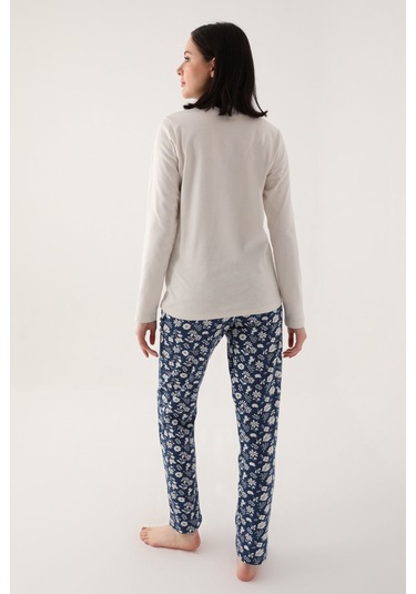 Arnetta Kadın Beyaz Uzun Kol Pijama Takımı Beyaz