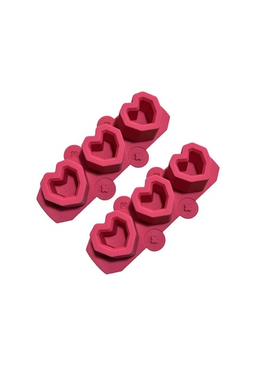 2 Adet 3 Izgara Aşk Şeklinde Buz Bardağı Buz Tepsisi Silikon Kalıp Kek Kalıbı Kırmızı Kırmızı