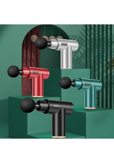 Sones Fasya Masaj Aleti Mini Elektrikli Kas Masaj Aleti Taşınabilir Fitness Kas Rahatlatıcı Masaj Aleti Düğmesi Koyu Yeşil