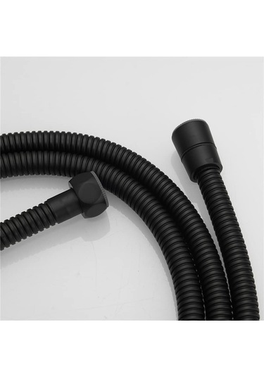 Duş Hortumu Ekstra Uzun, 79 İnç Duş Hortumu, Duş Başlığı Uzatma Hortumu, El Duş Hortumu Mat Siyah Mat - Siyah