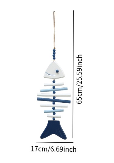 Suntek Deniz Temalı Pratik Çok Amaçlı Ahşap Balık Heykeli 65x17cm