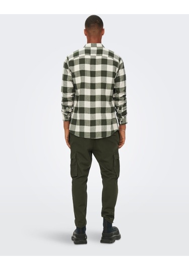 Onsgudmund Ls Checked Shirt Noos Erkek Yeşil Uk Gömlek - 22007112 Koyu Mavi