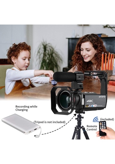 Ordro Camcorder IR Wi-Fi Gece Görüşü Dijital Video Kamera