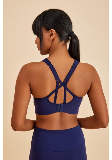 Sportive Lacivert Light Touch Toparlayıcı Etkili Sporcu Sütyeni Lacivert