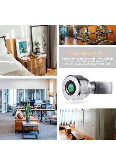 Flybuy Parmak İzi Dolap Kiliti 20 Kişi Dijital Kilit H30930 Gümüş Çinko-alaşımlı