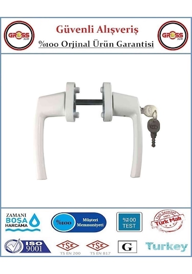 Pimapen Pencere Ve Balkon Kapı Kolu - Anahtarlı Kilitli - İkili