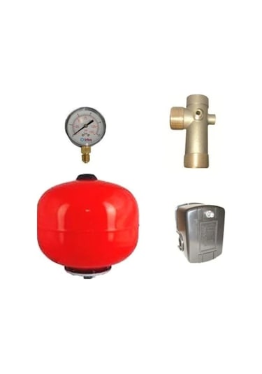 Vortex 24 L Genleşme Tankı + Fittings + Basınç Şalteri + Manometre