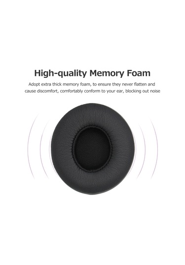 Youmex Beats Solo 2/3 Uyumlu Protein Deri Hafıza Köpük Yerine Konulabilir Kulaklık Örtüsü Gri Gri
