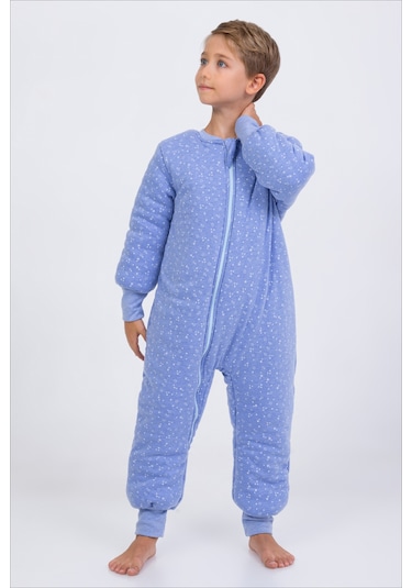 Erkek Çocuk Uyku Tulumu Kalın Elyaf Dolgulu Premium Kalite 2.5 Tog Mavi Melanj