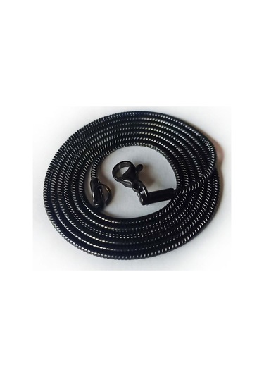 Snake Yılan Model Siyah Erkek Çelik Kolye Zincir Yuvarlak Model (533606585) Çelik