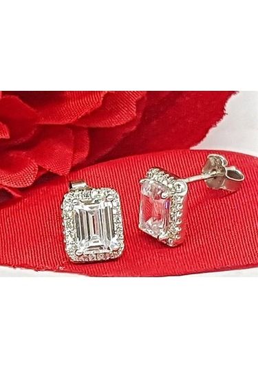 Baget Tektaş Gümüş Küpe Wsk08