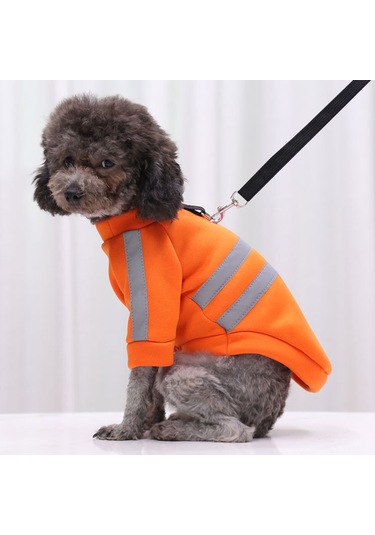 Geeksen Köpek İçin Traktörlü Reflektörlü Sweatshirt Turuncu - S