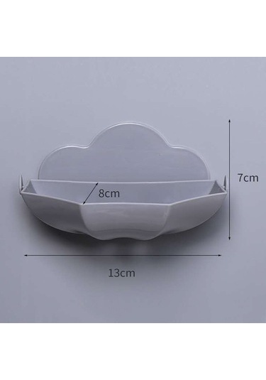 Bulut Şeklindeki Sabun Kutusu Drenajsız Duvara Monte Sevimli Sabunluk Pembe