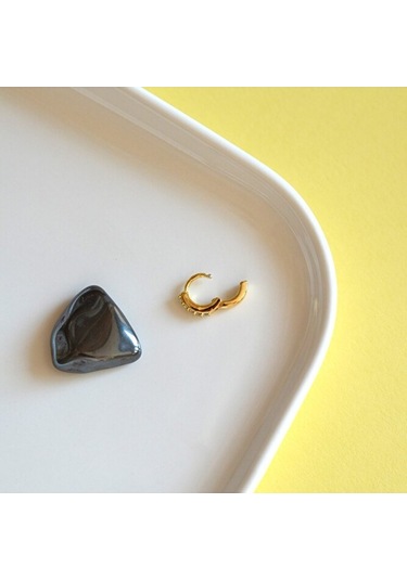 6 Mm Gold Taşlı Halka Piercing Tragus Forward Helix Kıkırdak Çok Renkli