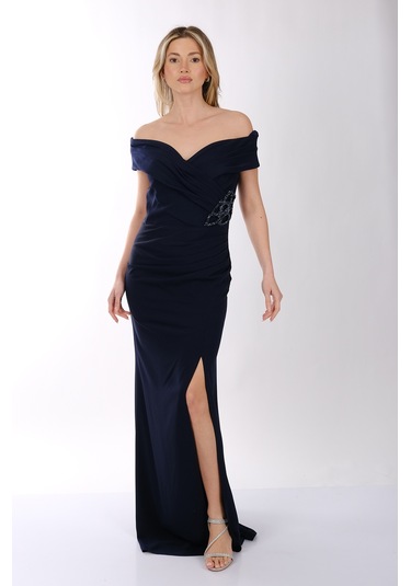 Abiye Elbise Dori 00kb7010 Lacivert