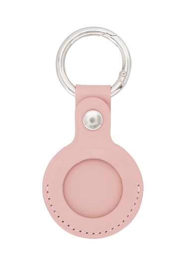 Apple Airtag Uyumlu Deri Anahtarlık, Nu2 Pembe