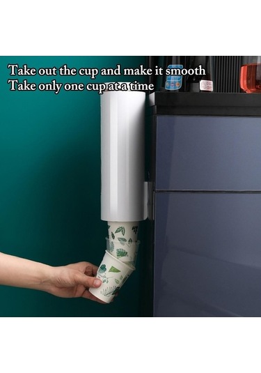 Pazly Siyah Duvara Monte Otomatik Bardak Depolama Rafı Kağıt Bardaklar Dağıtıcı 28x9.5 Cm Siyah