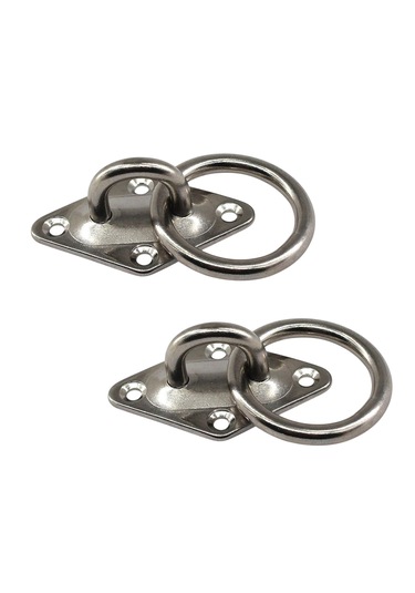 2'li Halkalı Mapa. Paslanmaz Krom. 4 Delikli 8mm