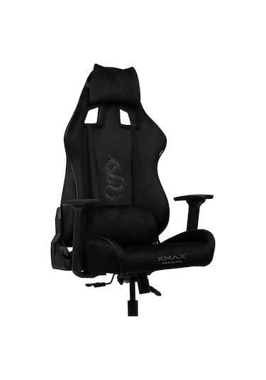 Rio Pus Balerion Terletmez Kadife Kumaş Siyah Gaming Oyuncu Koltuğu -3 Siyah