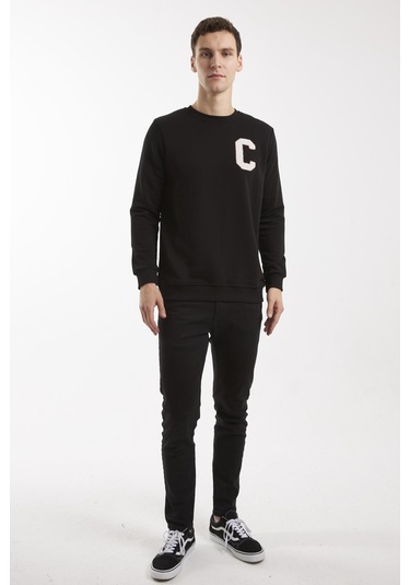 Boston Siyah O-yaka Sweatshırt Siyah