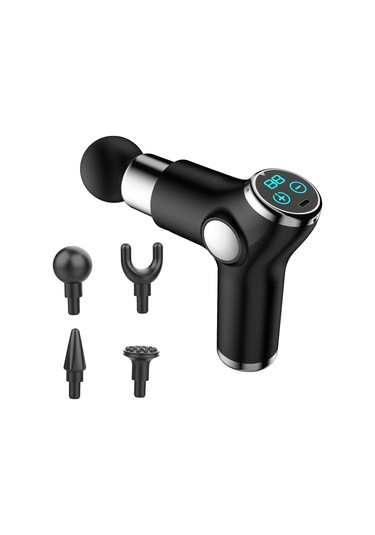 Yifomall 32 Seviye Derin Kas Masajı, 4 Farklı Ucu, 15 Dakika Otomatik Kapatma, Sessiz Motor, Pil Güçlü Mini Fasyal Gönül - Siyah 515 Lcd Siyah