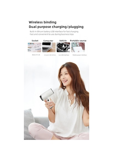 Black Yeni Kablosuz Saç Kurutma Makinesi Yüksek Rüzgar Hızı Kuru