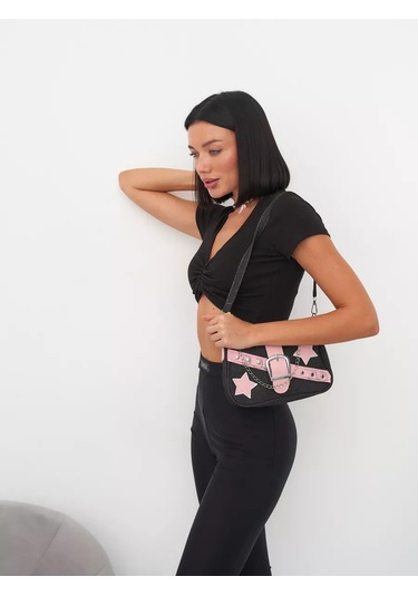 Tıny Kıtty Y2k Genç Kızlar İçin Kadın Baget Omuz Çantası 261484946 Siyah