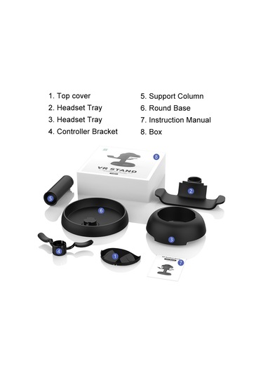 Amvr Tybp1 Vr Masaüstü Depolama Vitrin Vision Pro / Meta Quest 3 / Pico 4 / Playstation Vr 2 Siyah