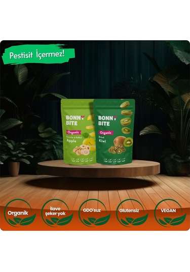 Organik Çıtır Elma & Kurutulmuş Kivi İkili Paketi Diğer
