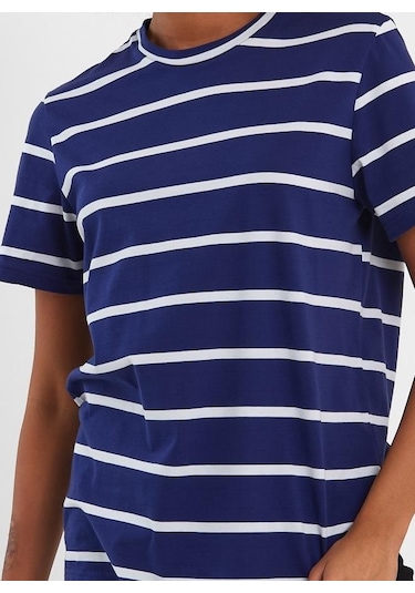 Alexander Gardi Alexandergardı Çizgili Regular Fit T-shirt E23-00148 001