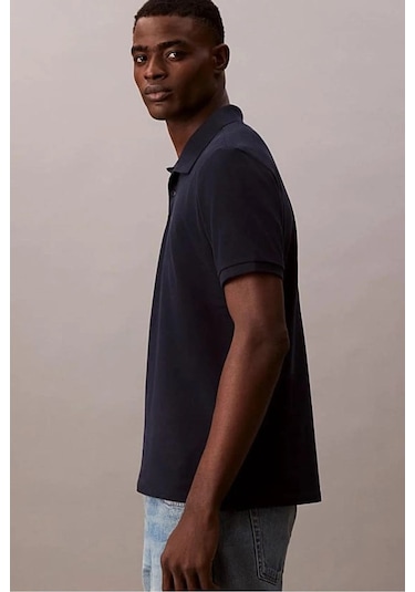 Calvin Klein Erkek Polo Yaka Pike T-shirt - Lacivert-8757 Dark Sapphire