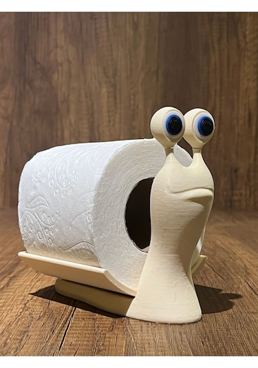 Salyangoz Şekilli Şık Tuvalet Kağıdı Standı Krem