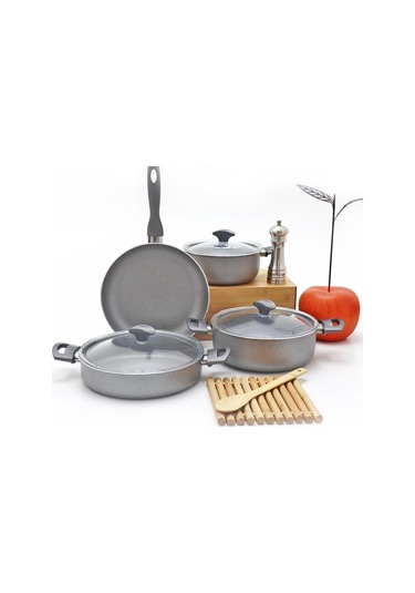 Papilla Fred 7 Parça Granit Tencere Takımı-Gri