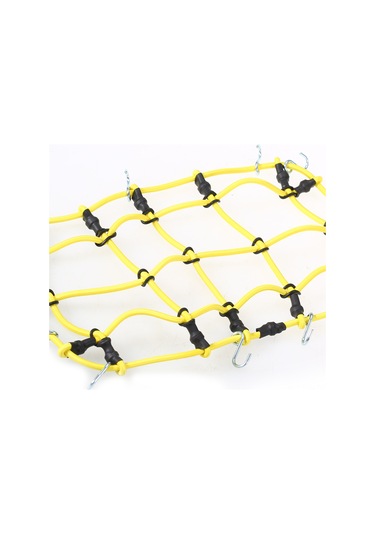 Tenfowee 1/10 Simülasyon Tırmanma Arabası İçin Kauçuk Çerçeveli Tavan Bagaj Ağı Sarı - 20x11cm