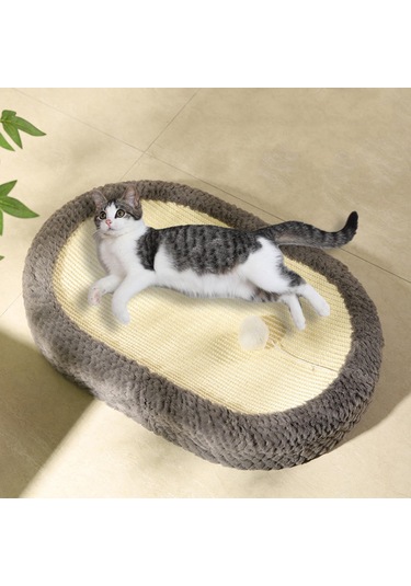 Suntek Kedi Tırmalama Yatağı Oval Şekil Büyük Alan Gri