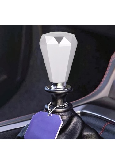 Sones Evrensel Araba Elmas Şekli Metal Vites Topuzu Gümüş